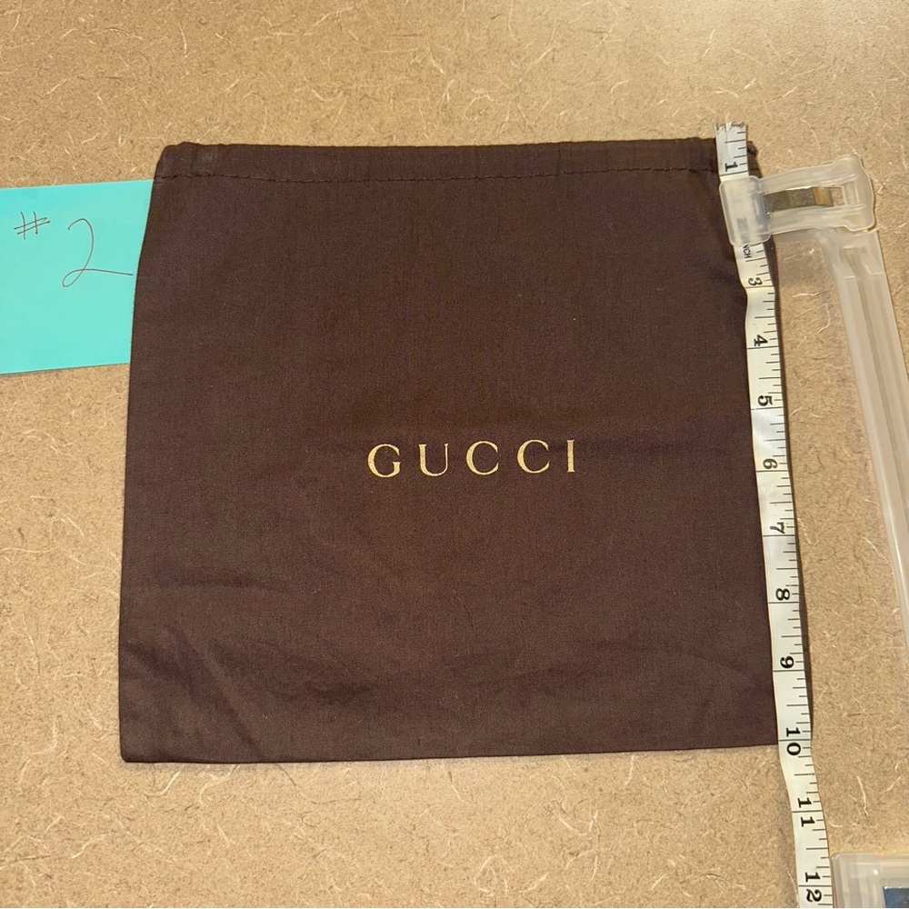 Authentic Gucci Dark Brown with Gold Lettering dust bag